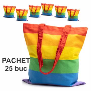 Sacosa bumbac multicolor, 180 g/mp, 25 bucati de la Best Media Style Srl