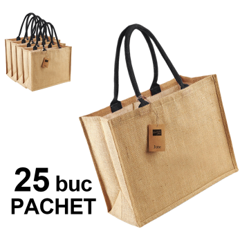 Sacosa iuta, clasic - toarta negru, 25 bucati de la Best Media Style Srl
