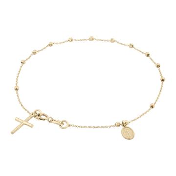 Bratara rozariu din aur galben de 18 Kt cu bile diamantate de la Sandra Ferretti Srl