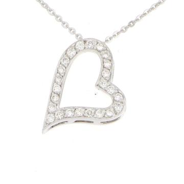 Colier din aur alb de 18K cu diamante de 0.14 carate de la Sandra Ferretti Srl
