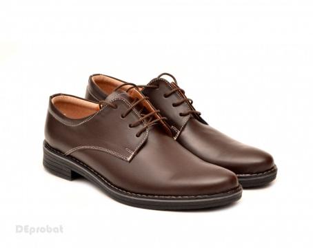 Pantofi barbati piele naturala maro casual-eleganti cu siret de la Deprobat.ro