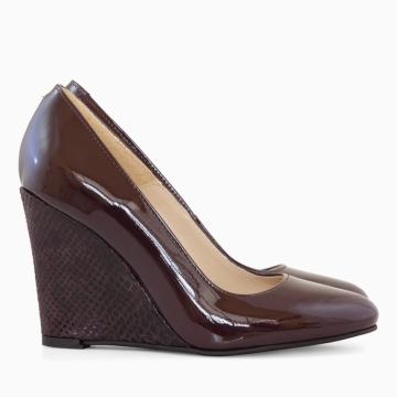 Pantofi cu toc ortopedic Naty bordo lac D101 de la Ana Shoes Factory Srl