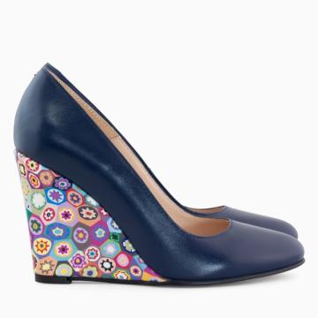 Pantofi cu toc ortopedic Naty imprimat D21 de la Ana Shoes Factory Srl