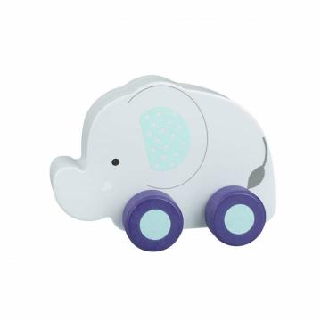 Jucarie din lemn cu roti Elefant, Orange Tree Toys
