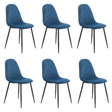 Set 6 scaune de bucatarie din catifea BUC 237X bluemarin de la European Med Prod