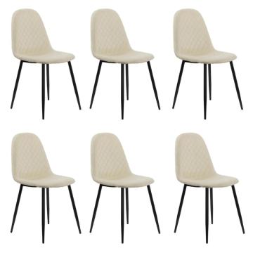 Set 6 scaune de bucatarie din catifea BUC 237X crem de la European Med Prod