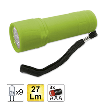 Lanterna de plastic cu 9 leduri, verde JBM de la Auto Care Store Srl