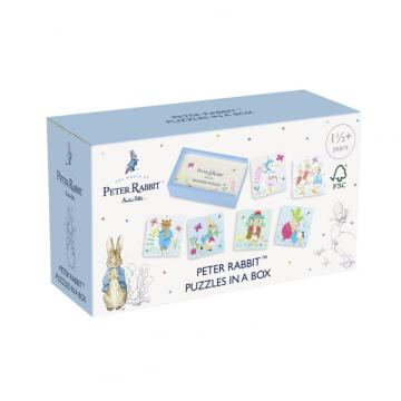 Puzzle-uri Peter Rabbit, in cutie lemn, Orange Tree Toys