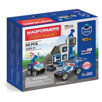 Jucarie set magnetic Magformers, Uimitorul set de politie