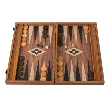 Set joc table/backgammon lemn cu aspect de nuc - 38 x 54 c