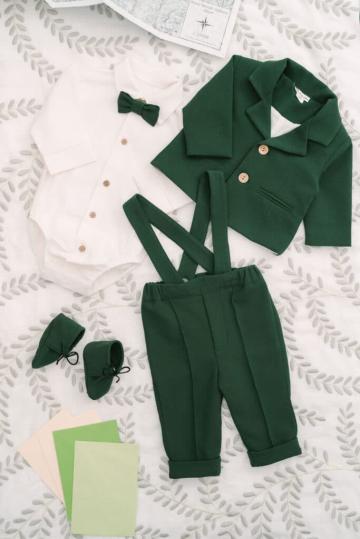 Costum de botez Gruia - verde