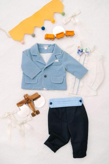 Costum de botez Ralph - bleu