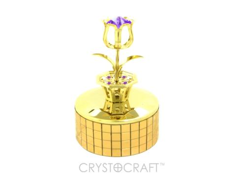 Cutiuta muzicala - lalea cu cristale swarovski de la Luxury Concepts Srl