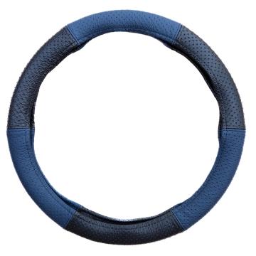 Husa volan piele naturala perforata albastru 37-39 cm Mega de la Auto Care Store Srl