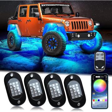 Kit 4 lumini ambientale RGB, Rock Light cu telecomanda de la Auto Care Store Srl