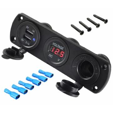 Priza de bricheta universala, etansa, cu voltmetru de la Auto Care Store Srl