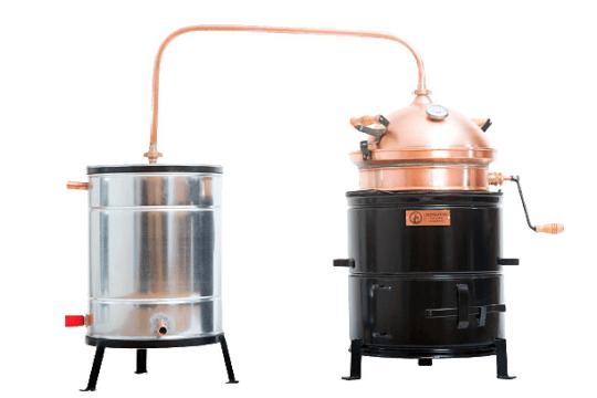 Cazan tuica 25 litri cu amestecator si focar pentru lemn