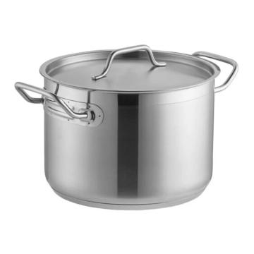 Cratita inox inalta - semioala - cu capac 37.7 litri de la Fimax Trading Srl
