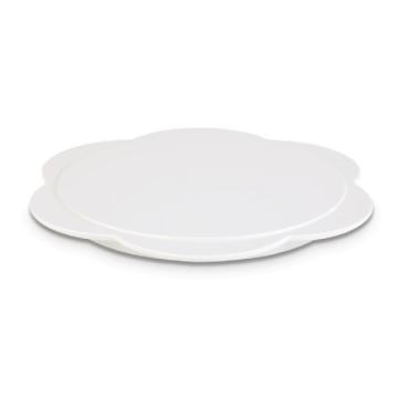 Platou rotund din melamina, culoare alb lucios, diametru 35