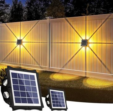 Lampa solara de perete, 3 moduri de iluminare, 8 LED-uri