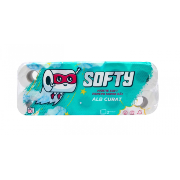 Hartie igienica Softy, 2 straturi, 10 role/ pachet, 12m