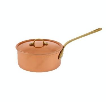 Cratita din cupru 20 cm cu capac si maner din bronz