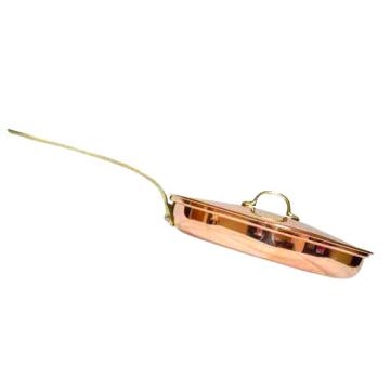 Tigaie din cupru 32 cm cu capac si maner din bronz
