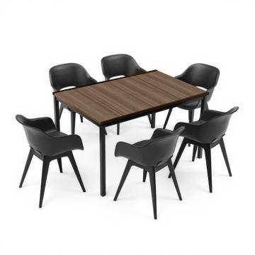 Set de mobilier de gradina Flora 6 in 1 nuc-grafit