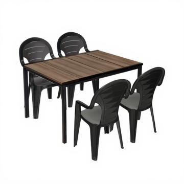 Set de mobilier de gradina Lagos 4 in 1 nuc-grafit