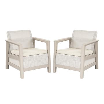 Fotoliu de gradina gri-bej pietris Scandi Linea Duo