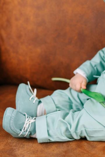 Mocasini piele naturala - menta oxide