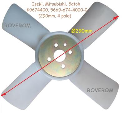 Ventilator Iseki, Mitsubishi, Satoh (290mm, 4 pale) de la Roverom Srl