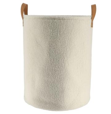 Cos rufe textil mare 40x52 cm - alb | organizatoare baie de la URBANIX SRL