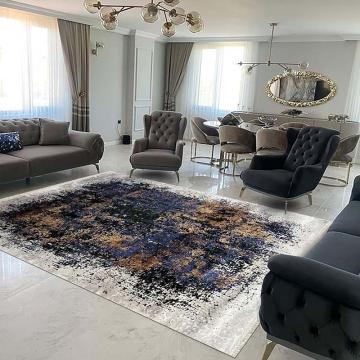 Covor Babil BX05 Gri/Albastru/Auriu MoftX