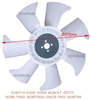 Ventilator (elice) Kubota D1105, V1505, Bobcat, Kioti, 370mm de la Roverom Srl
