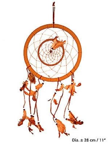 Decoratiune Dreamcatcher (Prinzator de Vise) portocaliu 28cm de la Hobbyplanet Romania