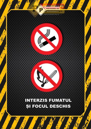 Afis de siguranta Interzis fumatul si focul deschis