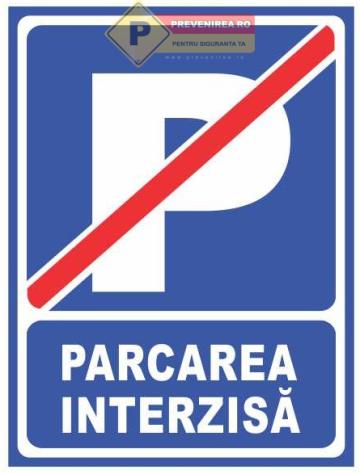 Indicator albastru parcare interzisa