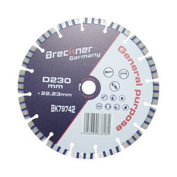 Disc diamantat turbo segmentat 230x22.23mm, segment 10mm de la Gold Smart Engine Srl