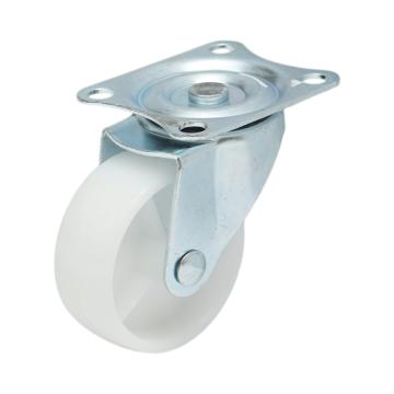 Roata pivotanta 65x23mm fara frana, polipropilena alba