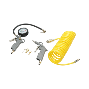 Set 6 piese aer comprimat cu furtun spiralat 5m, pistol