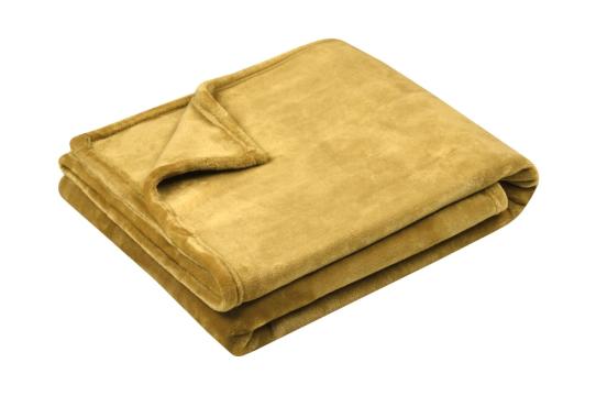 Patura Doudou 130X160 cm, culoare Mustar, 100% poliester