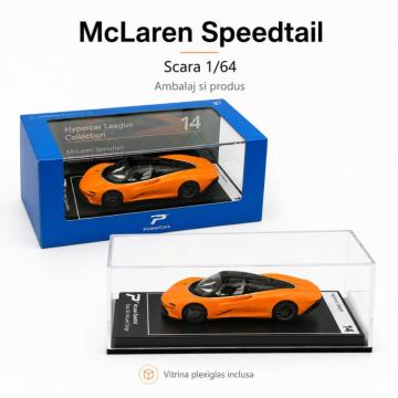 Macheta McLaren Speedtail portocaliu, scara 1:64, Kinsmart de la Hobbyplanet Romania