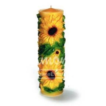 Lumanare Sunflower designed pillar candle