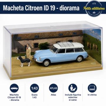 Macheta Citroen ID 19 Diorama, scara 1:43, Atlas, bleu