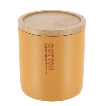 Cutiuta rotunda polirasina - orange/bamboo 9.5x11 cm