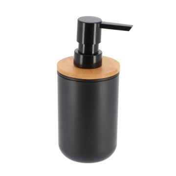 Dispenser sapun plastic 300 ml - negru/bamboo