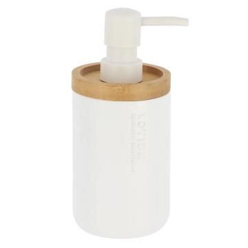 Dispenser sapun polirasina / bambus 280 ml - alb / bamboo de la URBANIX SRL