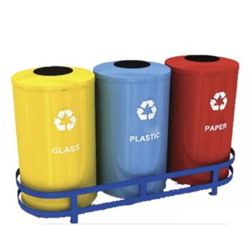 Set 3 cosuri colectare selectiva din metal vopsit